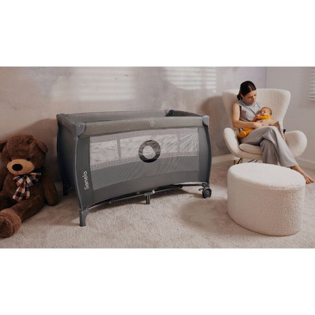 Patut pliant, Lionelo, Stefi Plus, Cu doua nivele, Cu intrare laterala cu fermoar, 2 roti, 120 x 60 cm, Conform cu standardul european de securitate EN 716, Bej BYNLO-STEFI_PLUS_BEIGE_CAPPUCCINO