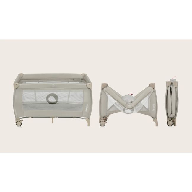 Patut pliant, Lionelo, Stefi Plus, Cu doua nivele, Cu intrare laterala cu fermoar, 2 roti, 120 x 60 cm, Conform cu standardul european de securitate EN 716, Bej BYNLO-STEFI_PLUS_BEIGE_CAPPUCCINO