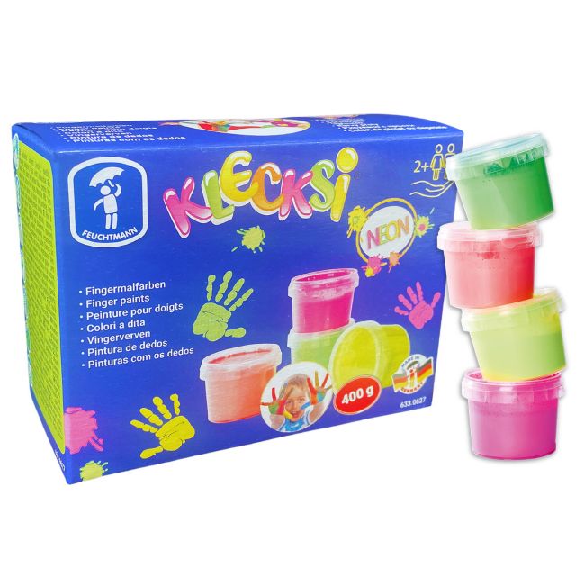 Vopsea pentru pictura cu degetele - 4 culori neon
