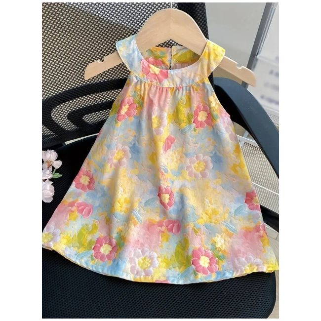 Rochita pentru fetite cu imprimeu floral pastelat mdtu88-r2