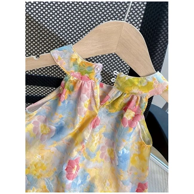 Rochita pentru fetite cu imprimeu floral pastelat mdtu88-r2