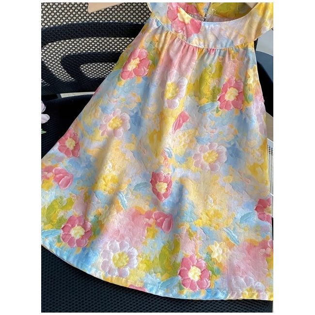 Rochita pentru fetite cu imprimeu floral pastelat mdtu88-r2