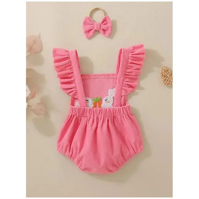 Salopeta roz cu iepurasi dragalasi pentru bebelusi mbtu80-de