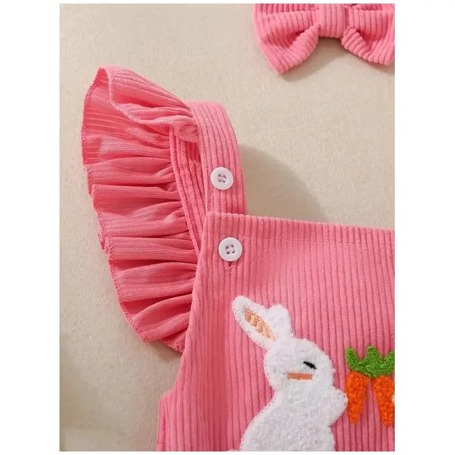 Salopeta roz cu iepurasi dragalasi pentru bebelusi mbtu80-de