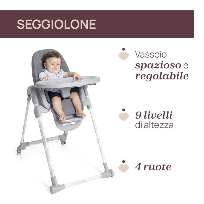 Scaun de masa Chicco Polly Armonia Carrara, 0luni+ CHC8714043-8
