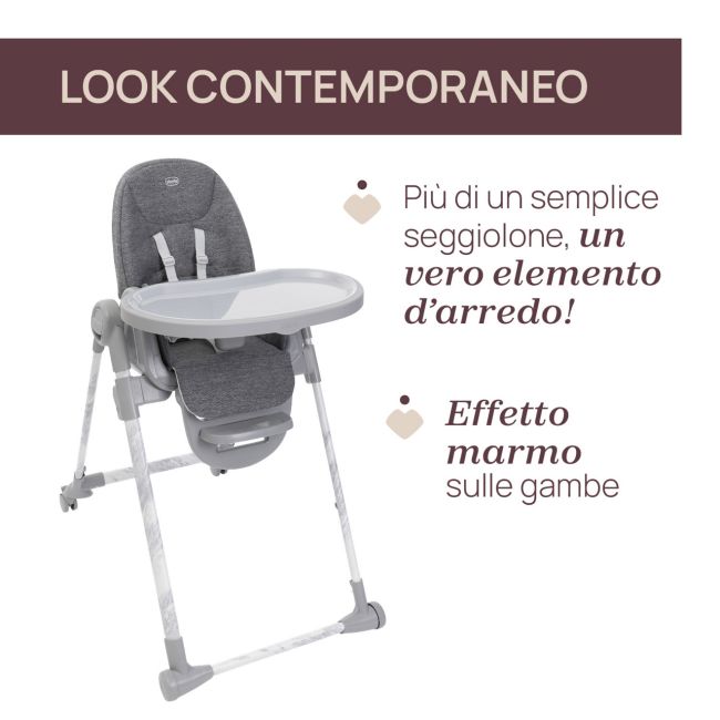 Scaun de masa Chicco Polly Armonia Carrara, 0luni+ CHC8714043-8