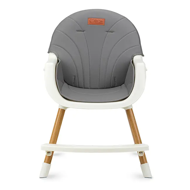 Scaun de masa copii Momi Flovi, Piele ecologica, Dark Grey KRTKRKA00034