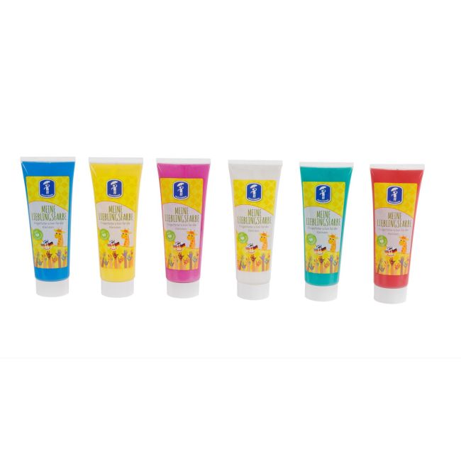 Set 6 tuburi vopsea pictura cu degetele - basic