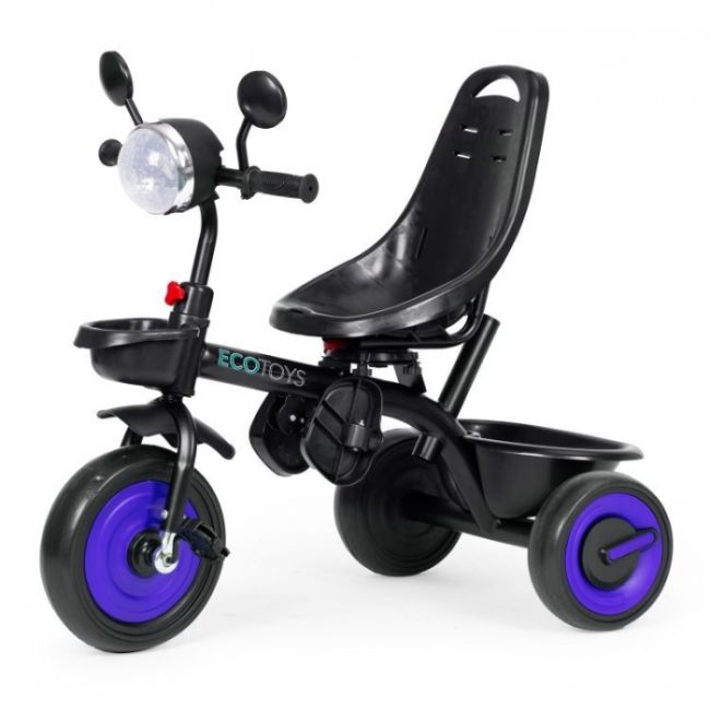 Tricicleta 3 in 1 pentru copii, scaun rotativ 360°, roti din spuma eva, ecotoys wql-066-51 - albastru edeediwql-066-51blue