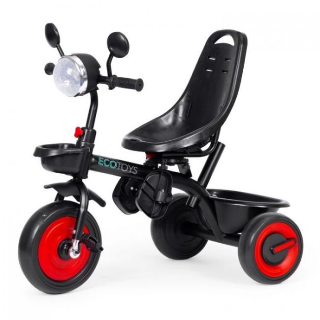 Tricicleta 3 in 1 pentru copii, scaun rotativ 360°, roti din spuma eva, ecotoys wql-066-51 - rosu edeediwql-066-51red