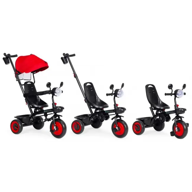 Tricicleta 3 in 1 pentru copii, scaun rotativ 360&deg;, roti din spuma eva, ecotoys wql-066-51 - rosu edeediwql-066-51red