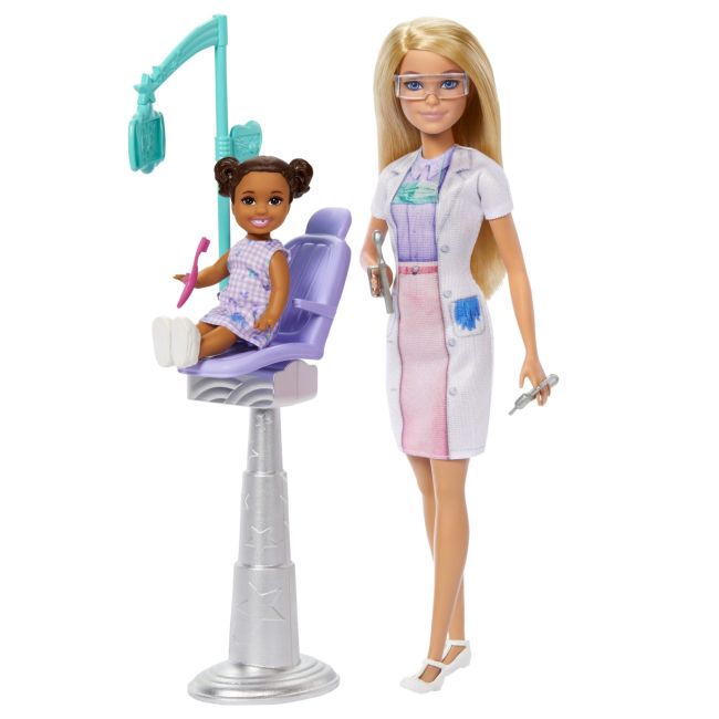 BARBIE SET DE JOACA PAPUSA BARBIE BLONDA FACE CARIERA STOMATOLOG VIVMTJCR71_JCR74