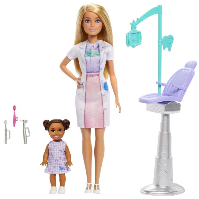 BARBIE SET DE JOACA PAPUSA BARBIE BLONDA FACE CARIERA STOMATOLOG VIVMTJCR71_JCR74
