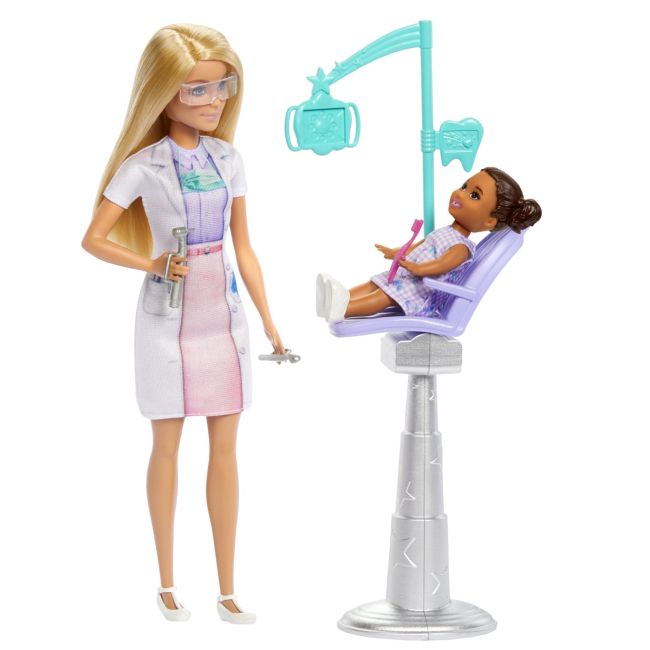BARBIE SET DE JOACA PAPUSA BARBIE BLONDA FACE CARIERA STOMATOLOG VIVMTJCR71_JCR74