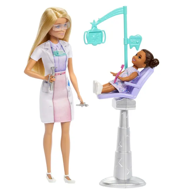 BARBIE SET DE JOACA PAPUSA BARBIE BLONDA FACE CARIERA STOMATOLOG VIVMTJCR71_JCR74