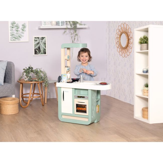 Bucatarie smoby cherry kitchen cu 25 accesorii hubs7600310914