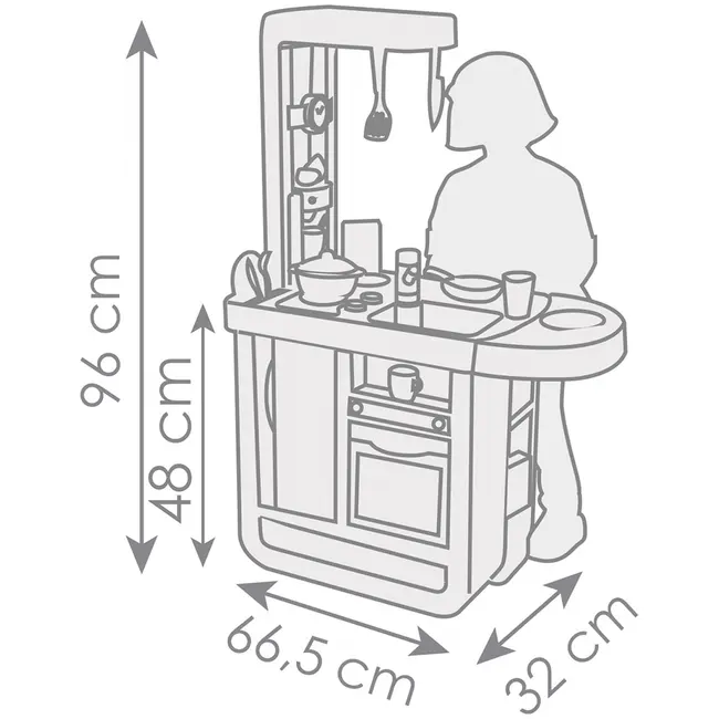 Bucatarie smoby cherry kitchen cu 25 accesorii hubs7600310914