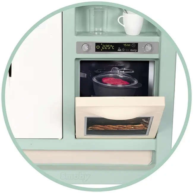 Bucatarie smoby cherry kitchen cu 25 accesorii hubs7600310914