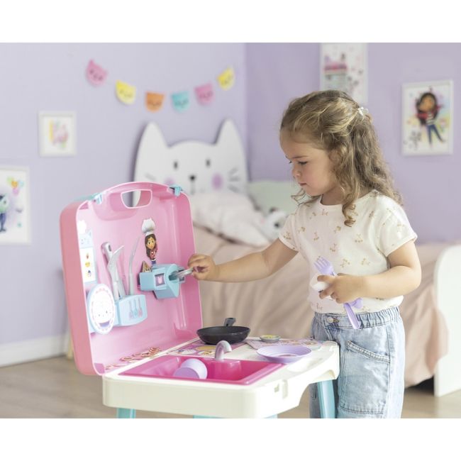 Bucatarie smoby gabby kitchen cu 16 accesorii hubs7600311908