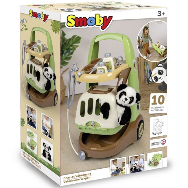 Jucarie smoby animal care trolley cu 10 accesorii hubs7600340405