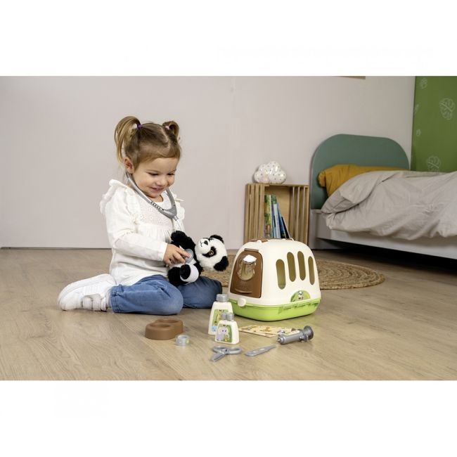 Jucarie smoby animal care trolley cu 10 accesorii hubs7600340405