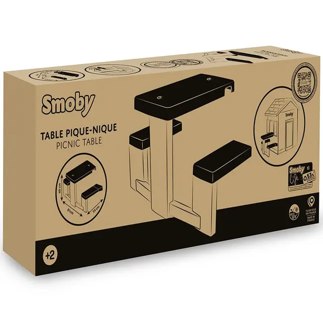 Masa de picnic cu doua banci smoby life pentru casuta verde hubs7600810927