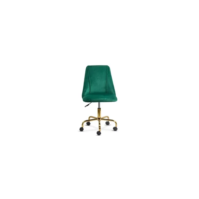Scaun de birou off 642, rotativ, inaltime reglabila, baza aurie, catifea, 100 kg drm10542