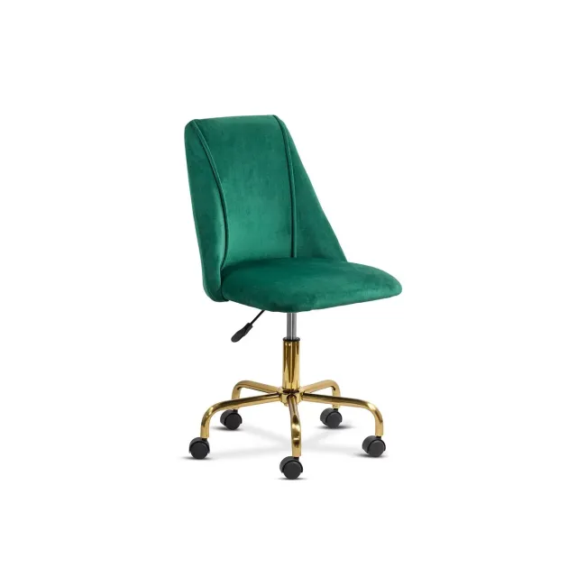 Scaun de birou off 642, rotativ, inaltime reglabila, baza aurie, catifea, 100 kg drm10542