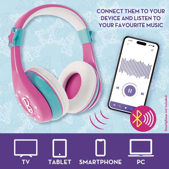 Set casti & microfon cu bluetooth - barbie