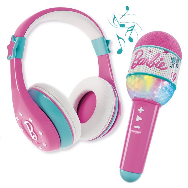 Set casti & microfon cu bluetooth - barbie