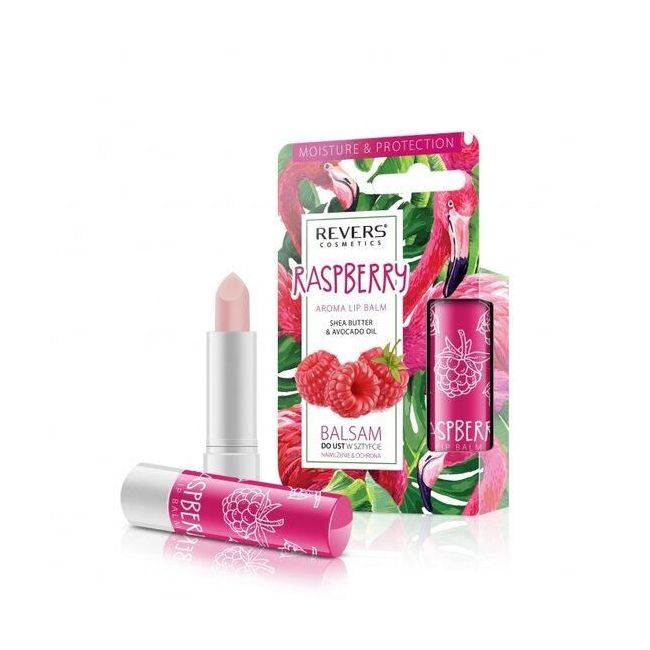 Balsam de buze Aroma, cu extract de zmeura, Revers 4.2g