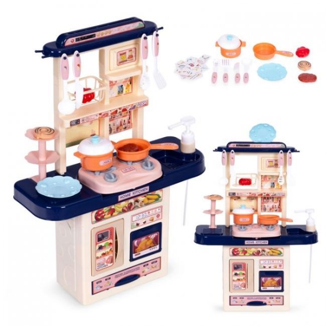 Bucatarie pentru copii cu sunete si accesorii ecotoys 65t-1 - bleumarin edeedi65t-1