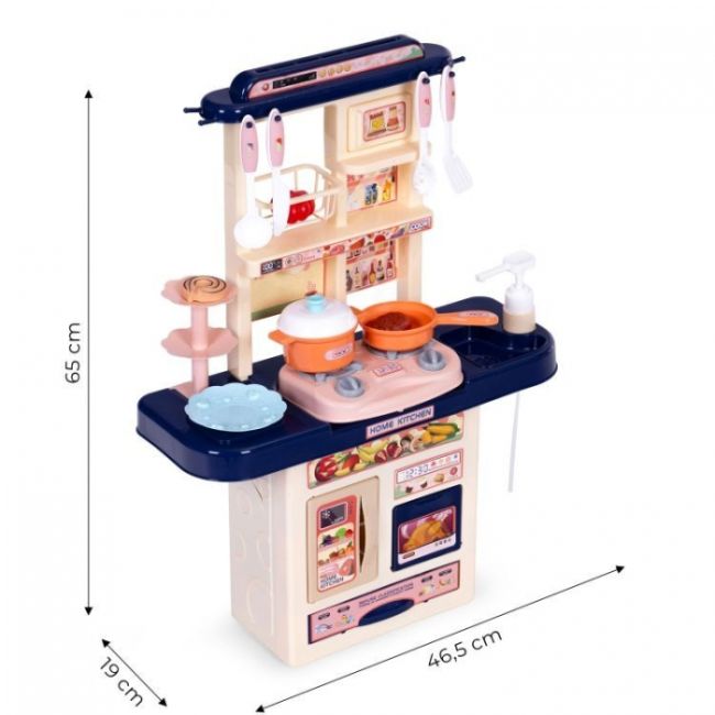 Bucatarie pentru copii cu sunete si accesorii ecotoys 65t-1 - bleumarin edeedi65t-1