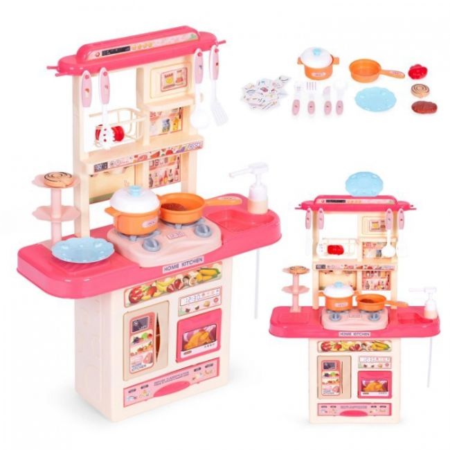 Bucatarie pentru copii cu sunete si accesorii ecotoys 65t-2 - roz edeedi65t-2