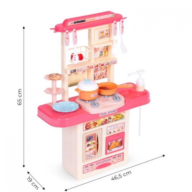 Bucatarie pentru copii cu sunete si accesorii ecotoys 65t-2 - roz edeedi65t-2