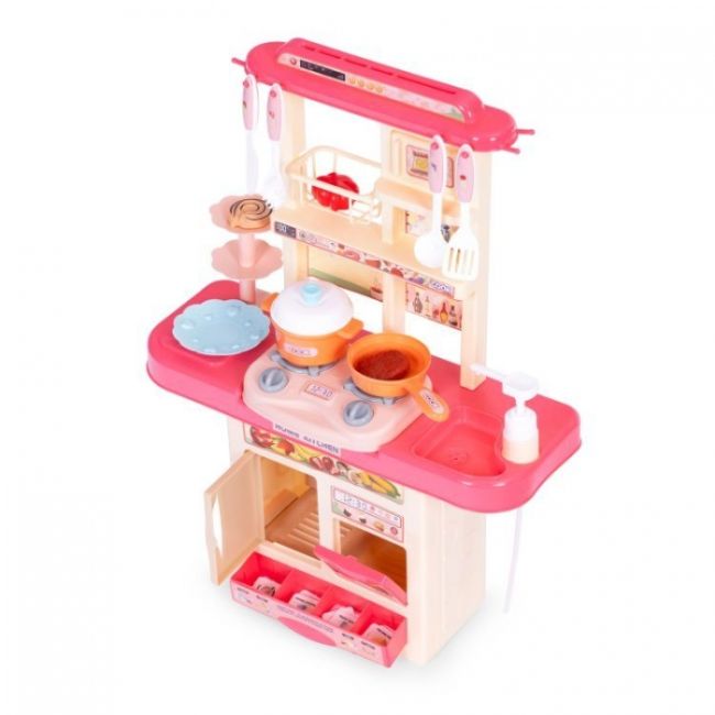 Bucatarie pentru copii cu sunete si accesorii ecotoys 65t-2 - roz edeedi65t-2