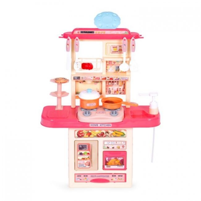 Bucatarie pentru copii cu sunete si accesorii ecotoys 65t-2 - roz edeedi65t-2