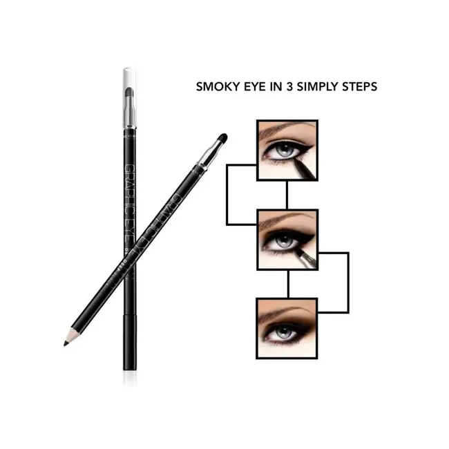 Creion dermatograf cu buretel, Graphic Eye, negru