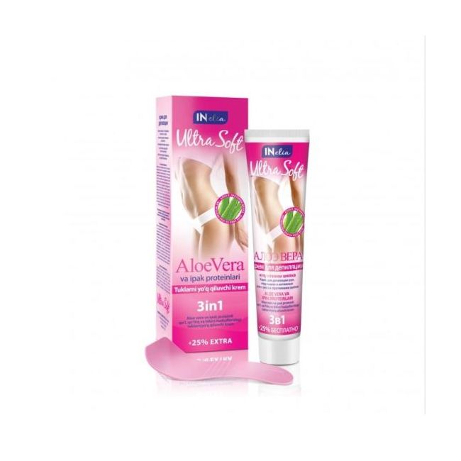 Crema depilatoare, Inelia Ultra Soft, Aloe Vera si proteine de matase, 125ml