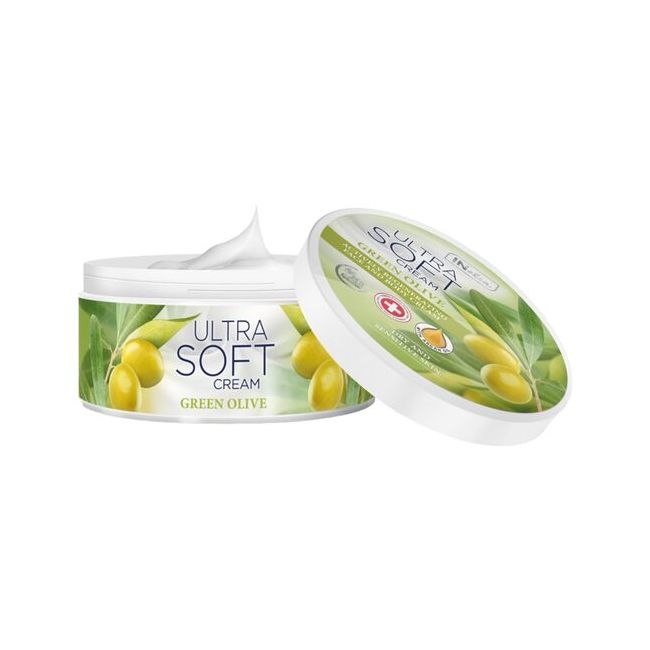 Crema pentru fata si corp, Inelia, Ultra Soft, Regenerare activa, Masline Verzi, 200ml