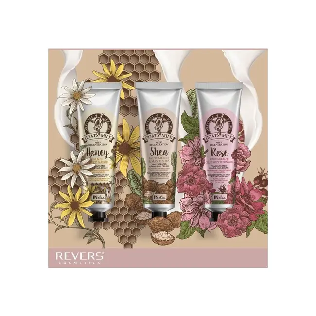 Crema pentru maini si unghii concentrata, cu lapte de capra si miere INelia Revers 100 ml