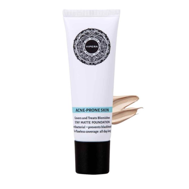 Fond de ten matifiant pentru ten gras si acneic Cos-Medica, Vipera, 04 Champagne, Bej, 25 ml MCSV75004