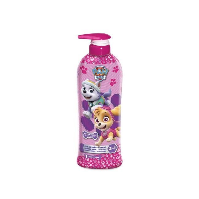 Gel de dus si sampon 2 in 1, Patrula Catelusilor, Fetite, Fara lacrimi, 1000 ml