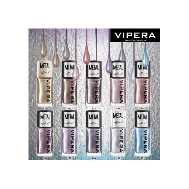 Lac de unghii Metal Effect, Vipera, Nr 937, Lyra, cu efect de oglinda, 10ml MCSV54937
