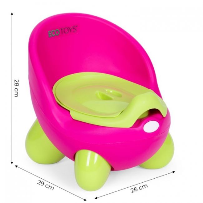 Olita pentru copii, insertie detasabila, picioare antiderapante ecotoys pp112 - roz-verde edeedipp112red