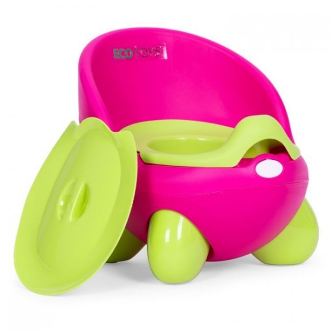 Olita pentru copii, insertie detasabila, picioare antiderapante ecotoys pp112 - roz-verde edeedipp112red