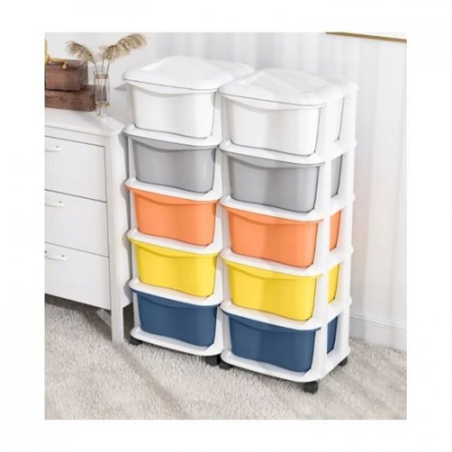 Raft cu 5 compartimente pentru depozitarea diverselor obiecte modernhome po08 - multicolor edeedipo08