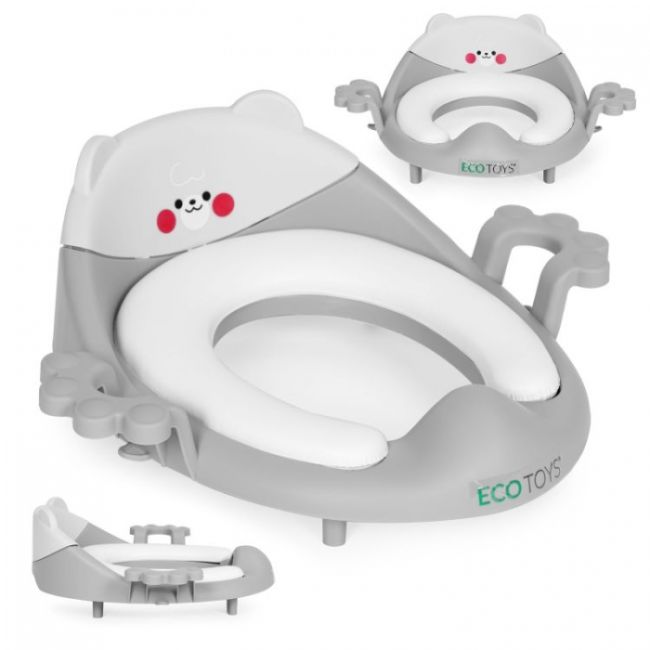 Reductor toaleta cu manere pentru copii ecotoys pp104 - gri edeedipp104grey