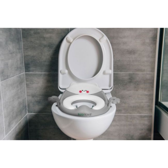 Reductor toaleta cu manere pentru copii ecotoys pp104 - gri edeedipp104grey
