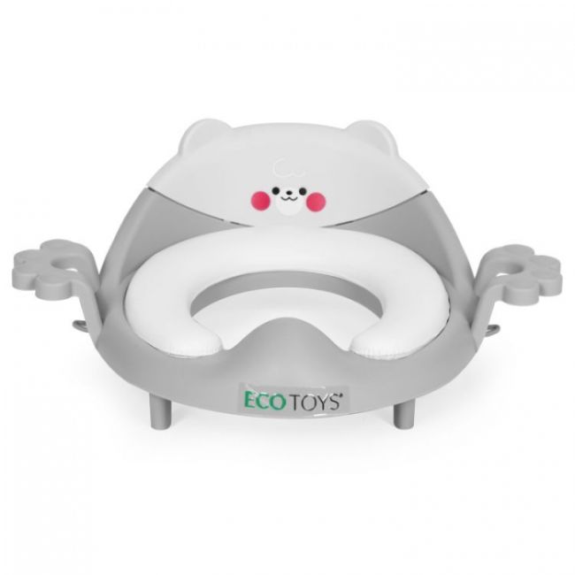 Reductor toaleta cu manere pentru copii ecotoys pp104 - gri edeedipp104grey